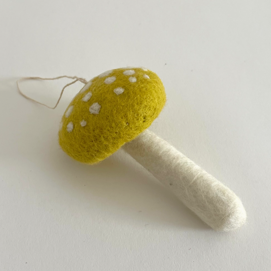 Felt Chartreuse Mushroom Ornament