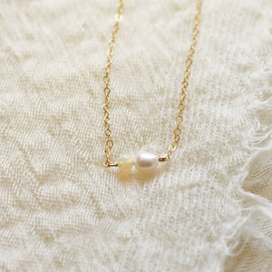 Opal +  Pearl Duo Necklace