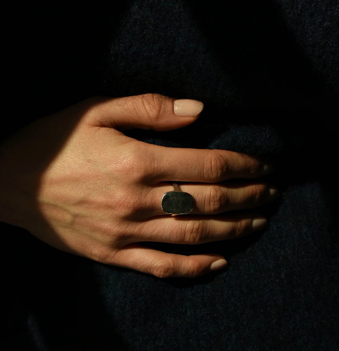 Flat Brass Signet Ring