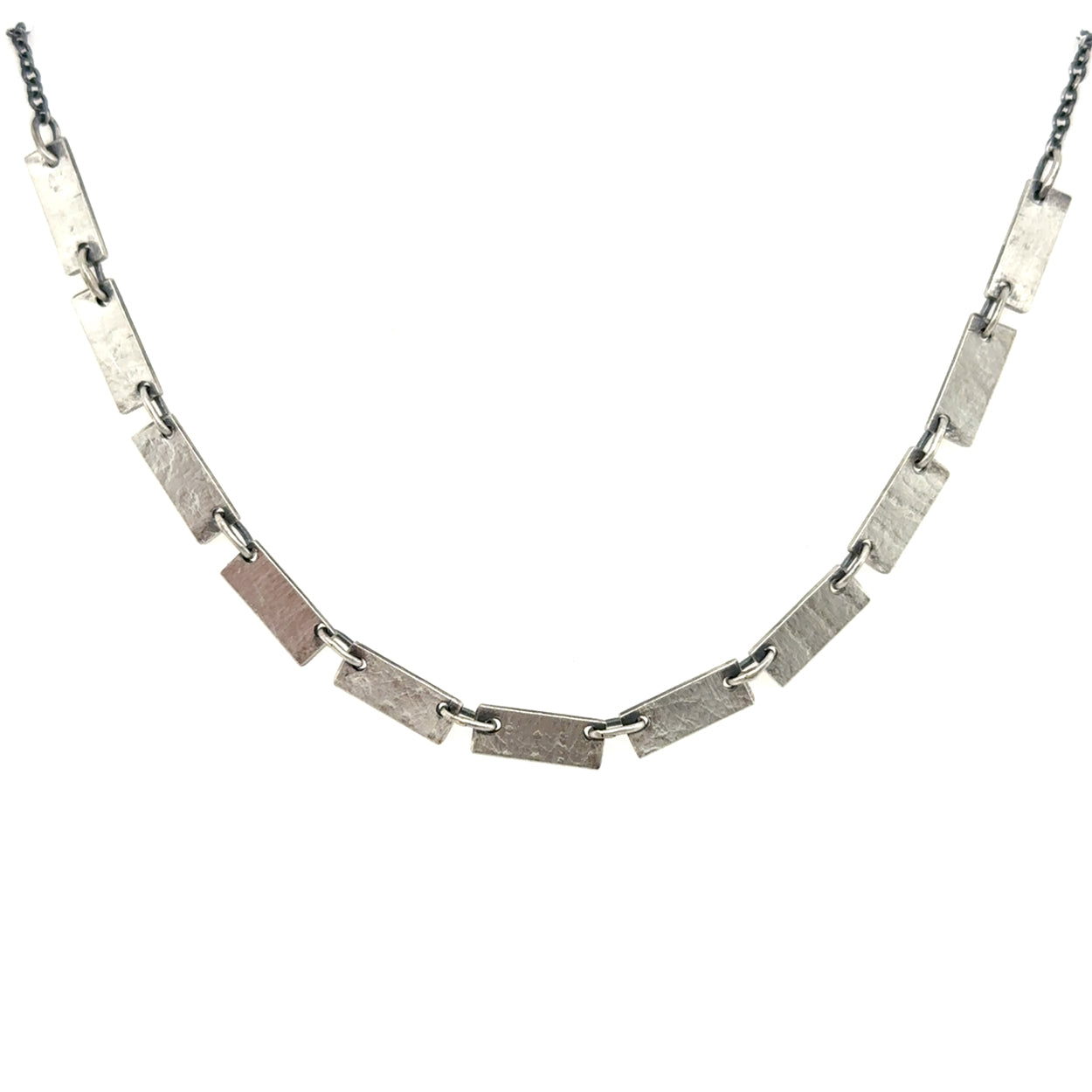 Silver Linked Rectangles Necklace