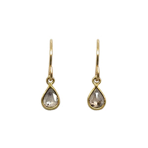 Tiny Teardrop Diamond Bezel Earrings