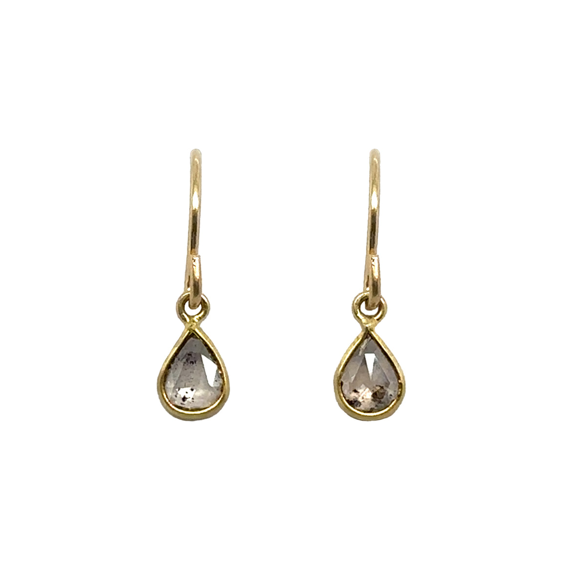 Tiny Teardrop Diamond Bezel Earrings