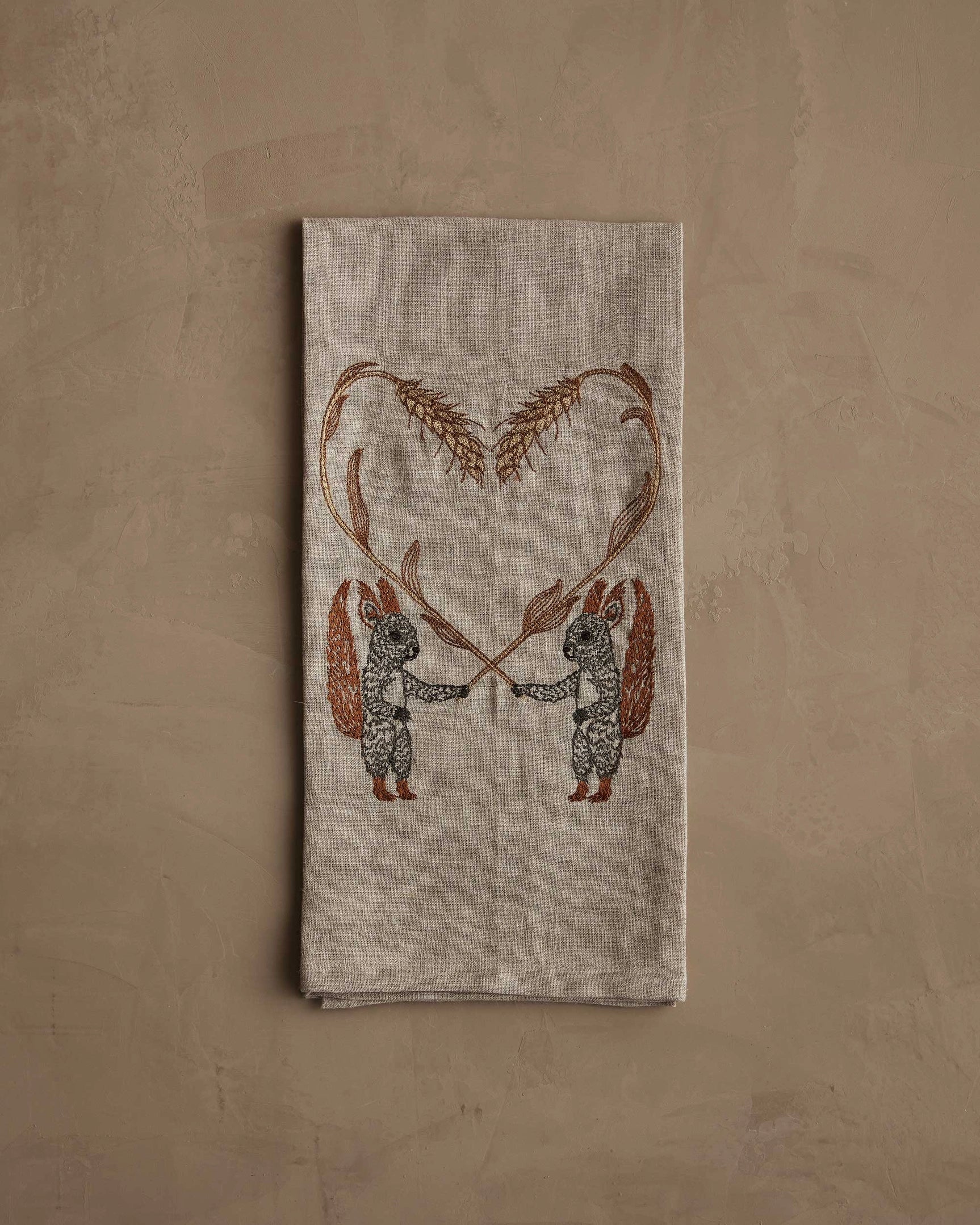 Squirrels with Wheat Tea Towel