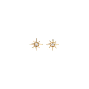 Tiny Retro Star Diamond Studs