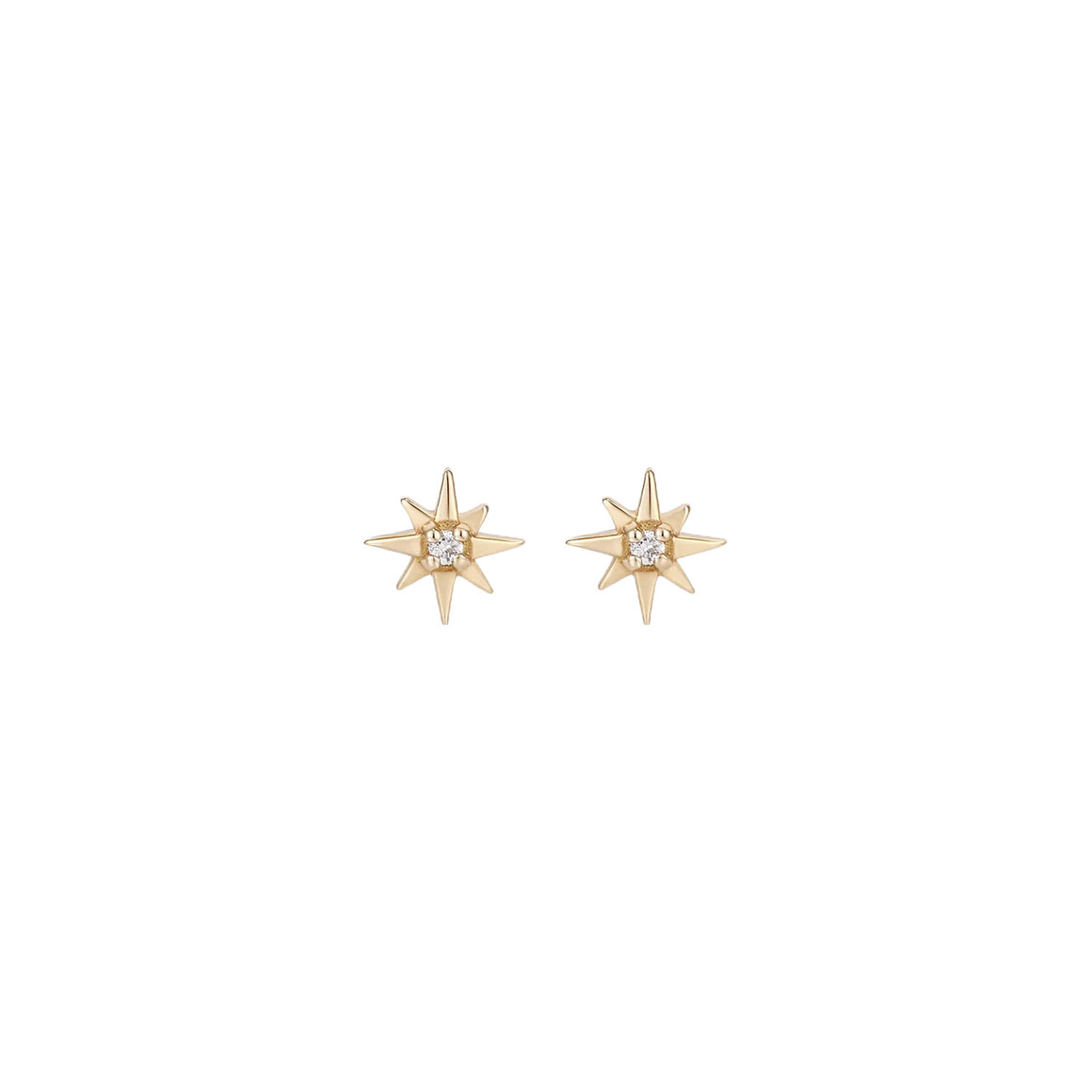 Tiny Retro Star Diamond Studs