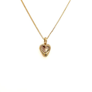 14k Heart Diamond Necklace