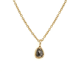 10k Molten Salt + Pepper Diamond Pendant Necklace