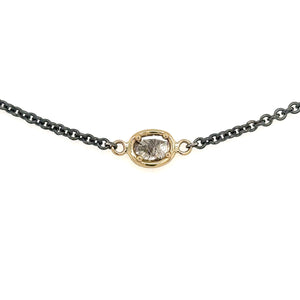 10k Molten Diamond Slice Bracelet (Oxi Chain)