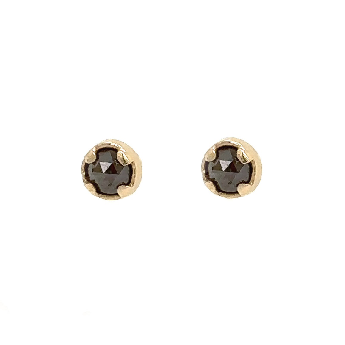 10K Dark Grey Diamond Studs