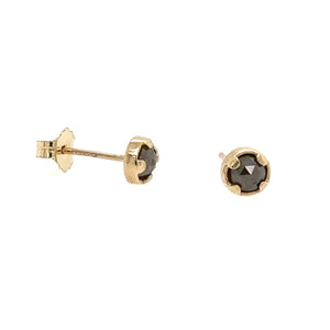 10K Dark Grey Diamond Studs