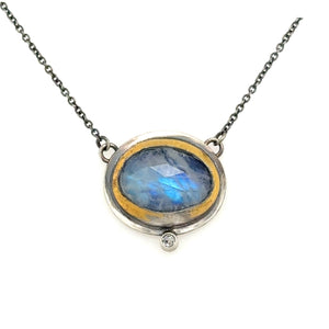 Moonstone + Diamond Keum-Boo Necklace