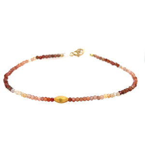 Red Spinel Ombre Bracelet with 18k Bead