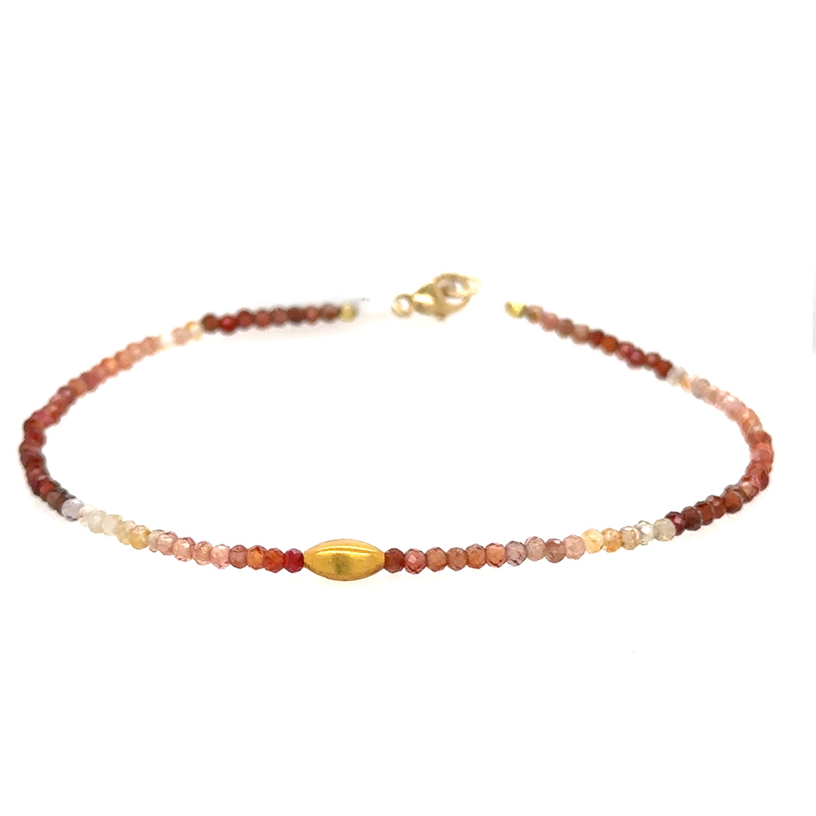 Red Spinel Ombre Bracelet with 18k Bead