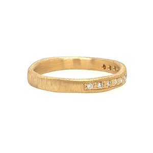 18k Brushed Pavé Diamond Band