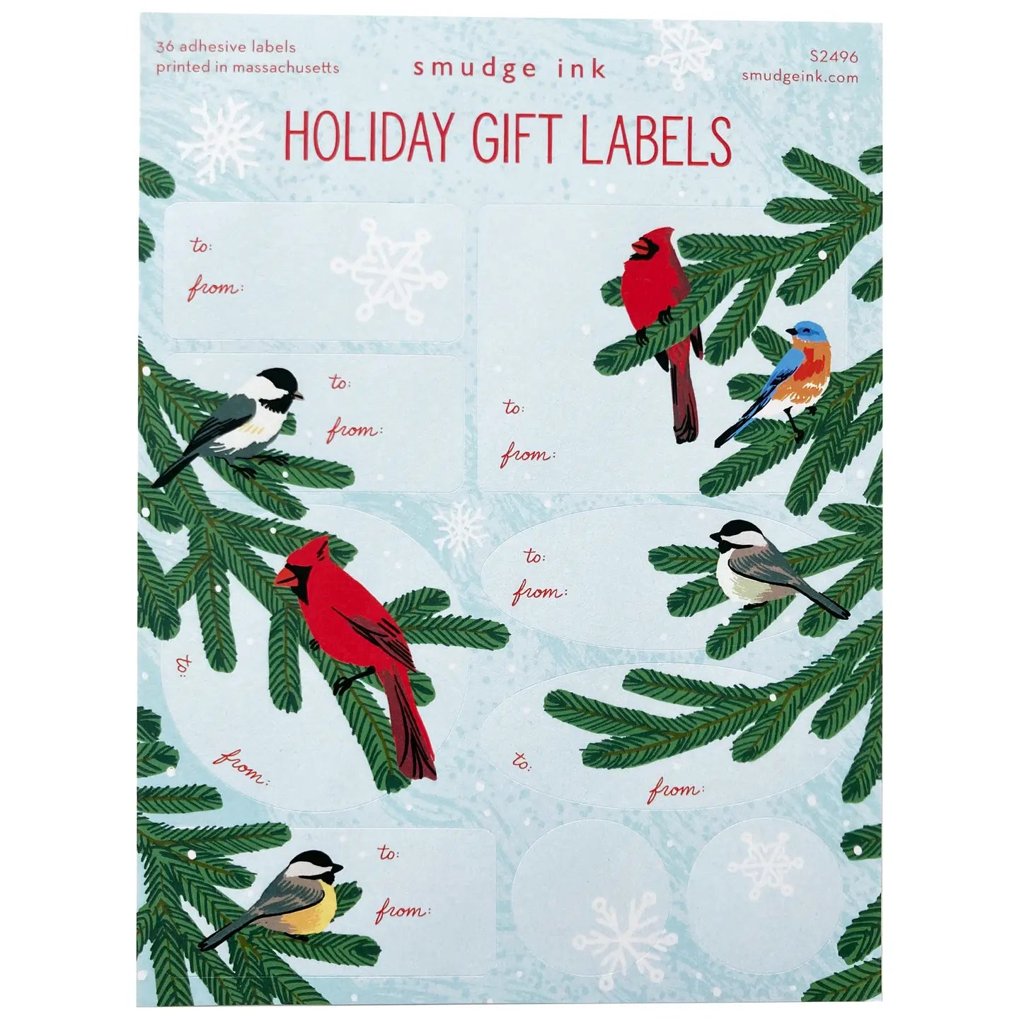 Winter Songbirds Holiday Gift Labels