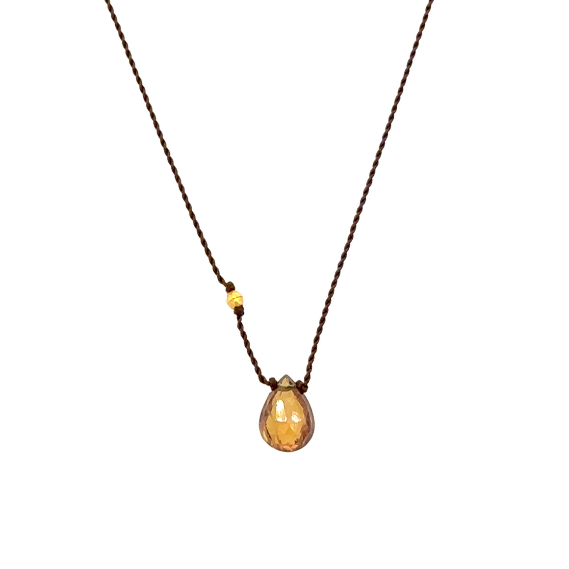 Amber Sapphire Droplet Cord Necklace