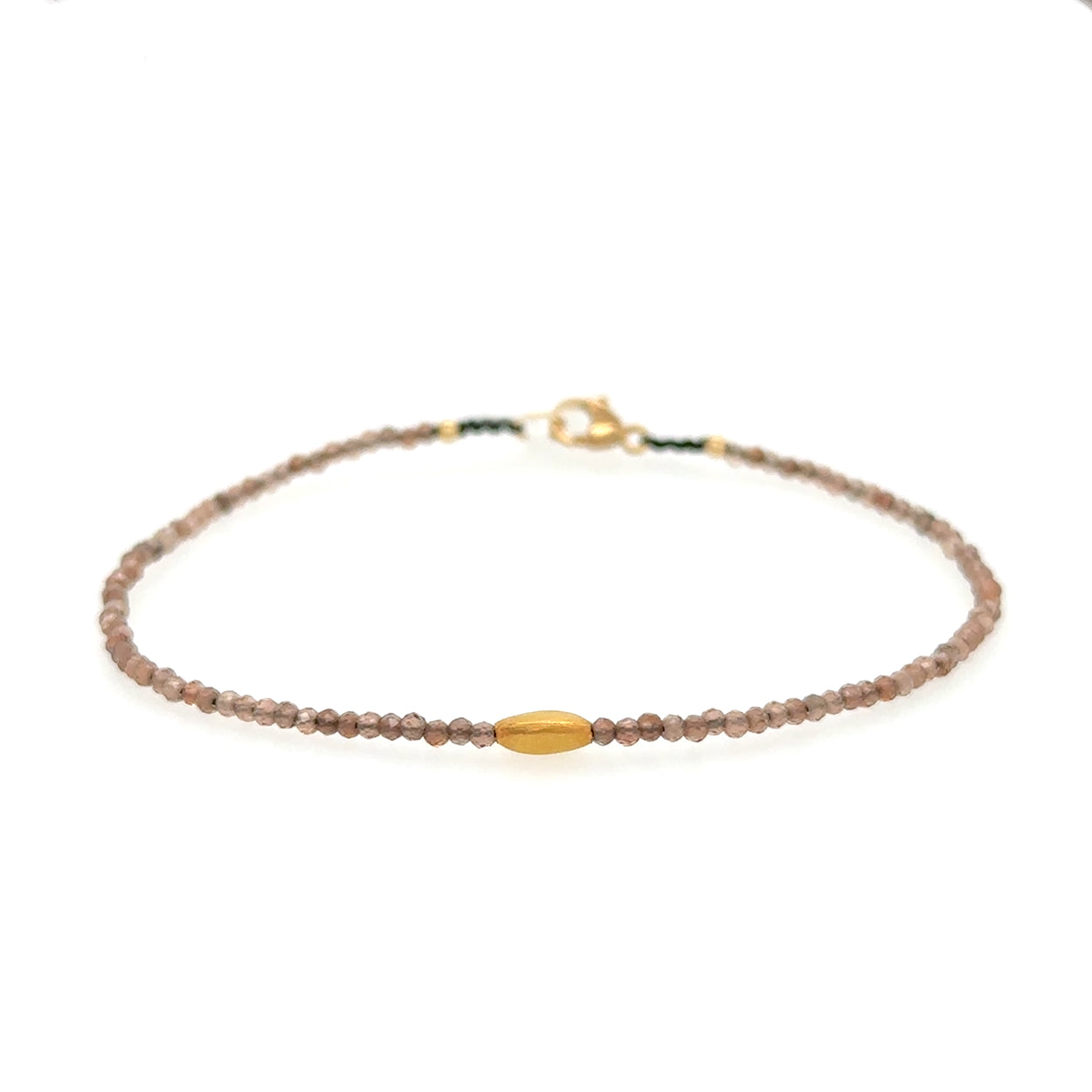 Andalusite + 18k Rice Bead Strand Bracelet