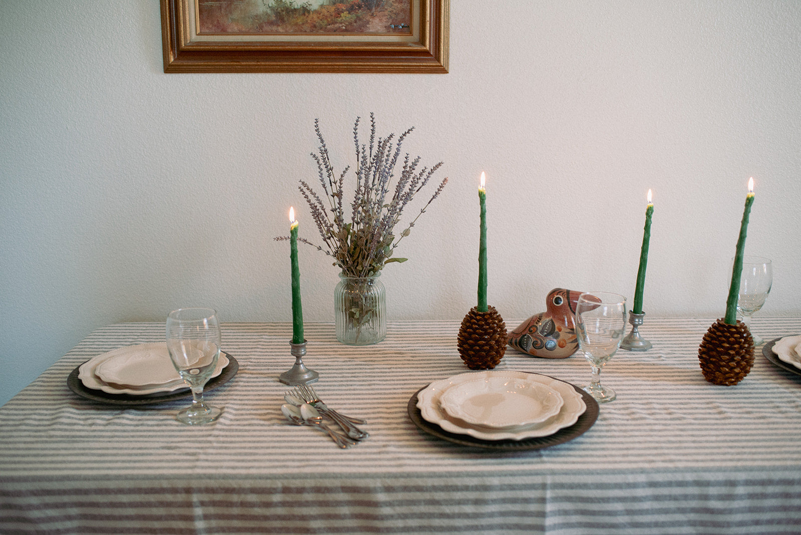 Beeswax Asparagus  Taper Candles