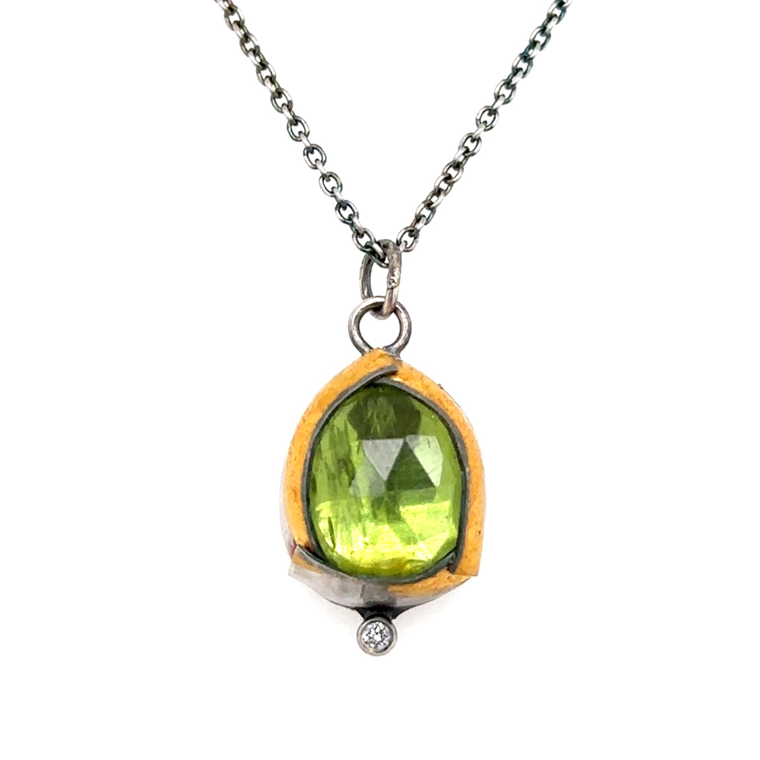 Peridot + Diamond Keum-Boo Necklace