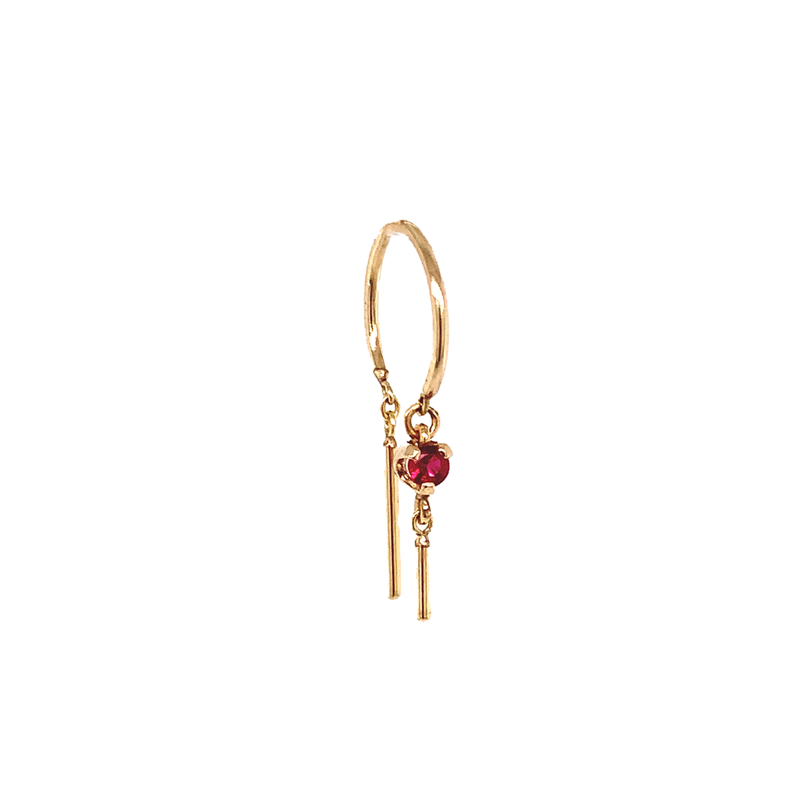 Gold + Ruby Baby Chime Earring