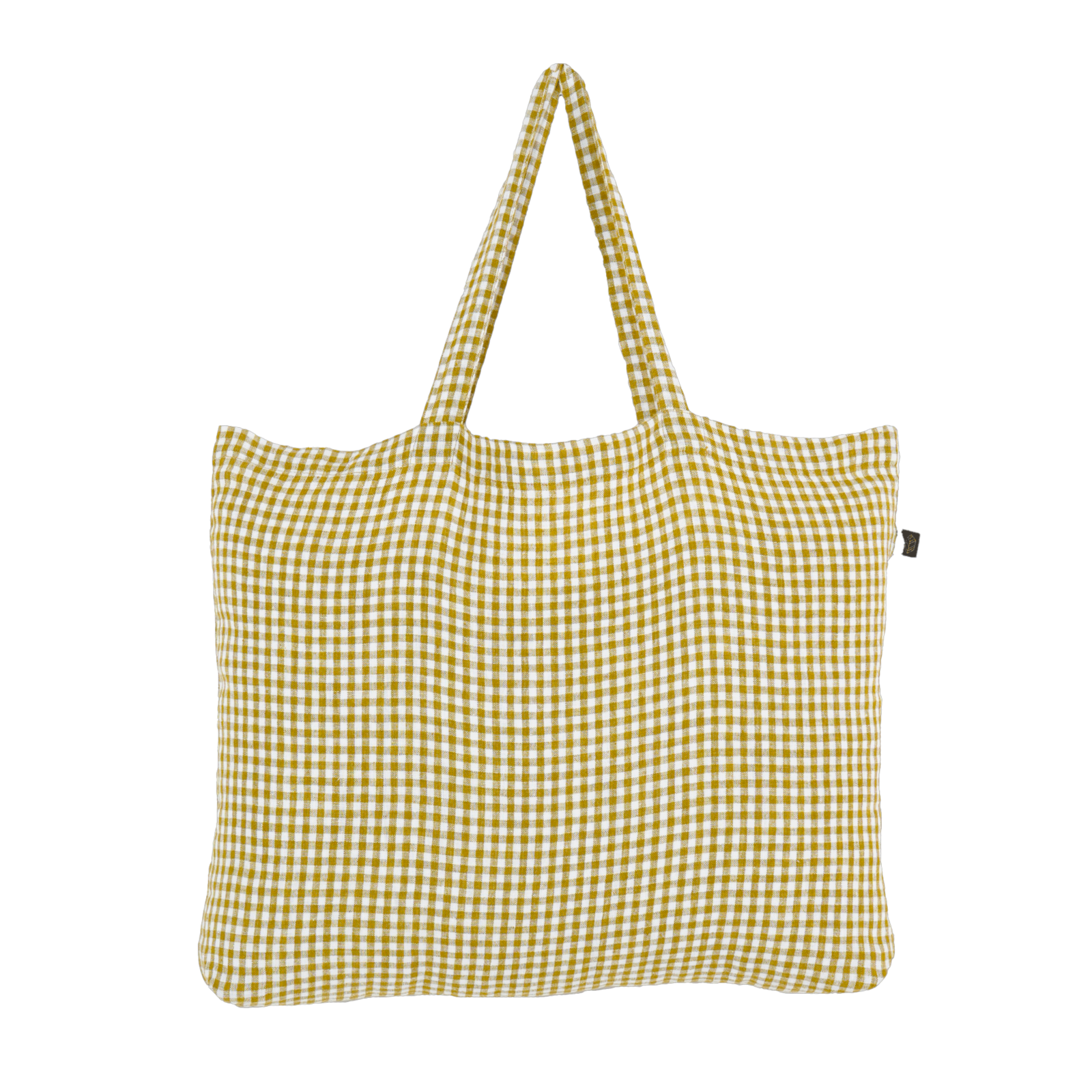 Linen Tote Bag - Citrus Check