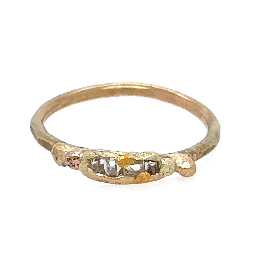Mini Baguette Pod Diamond Ring