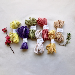 Plant-Dyed Silk Ribbon Bundle