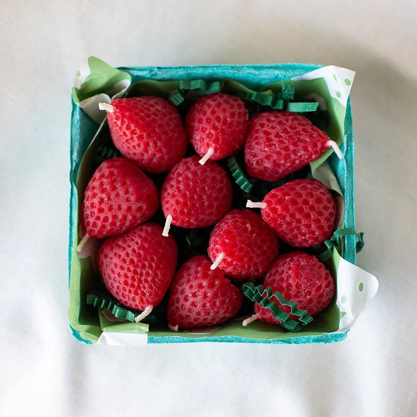 Beeswax Strawberry Birthday Candles