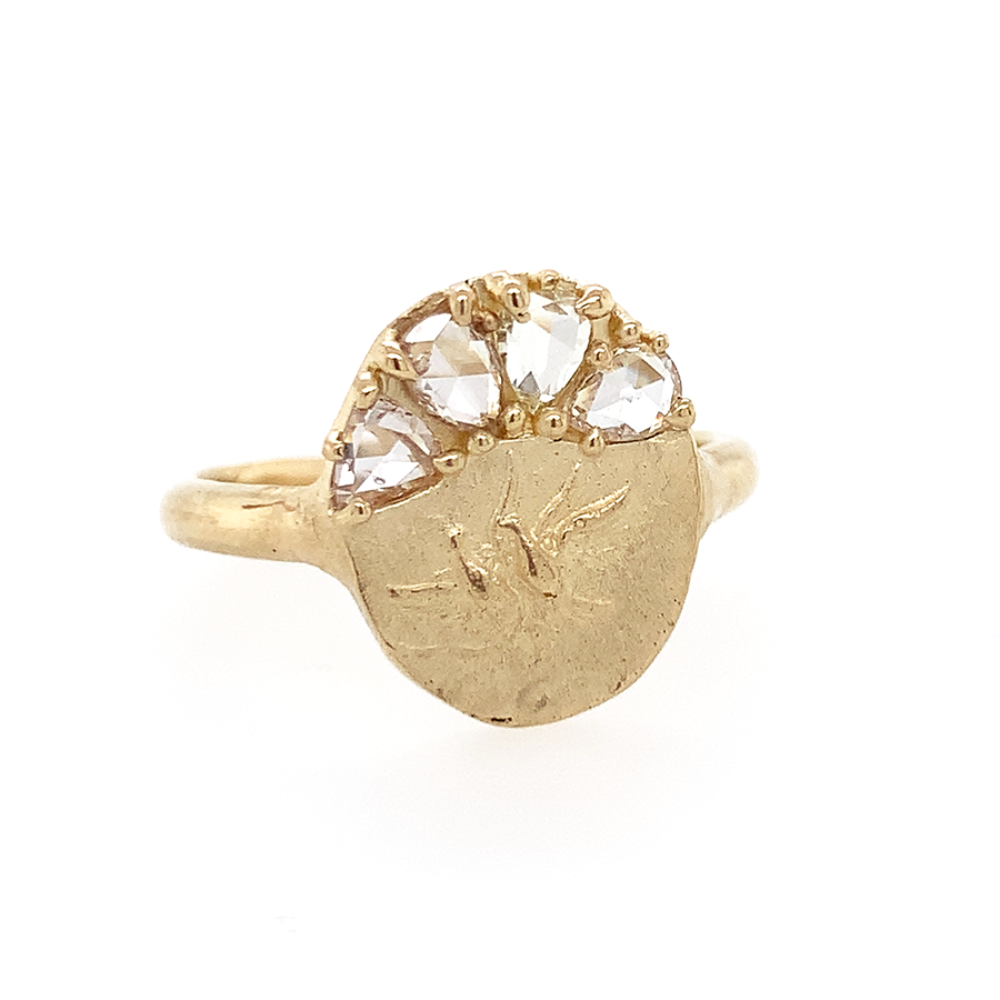 Sunrise Lovebirds Signet Ring