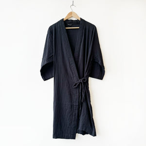 Cotton Kimono Robe - Black