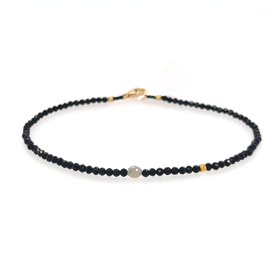 Black Spinel + Diamond Bracelet