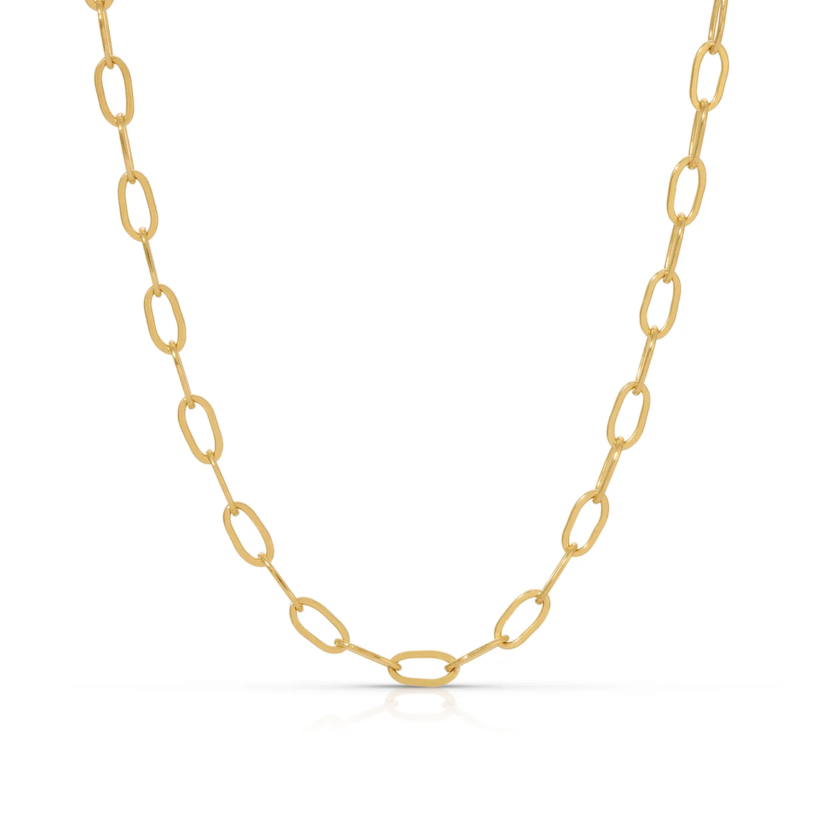 Small Oval Link Necklace - Gold PVD