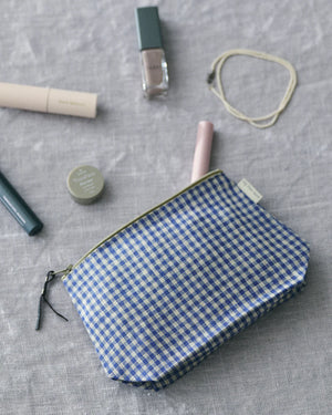 Chris Pouch (Blue Gingham Check)