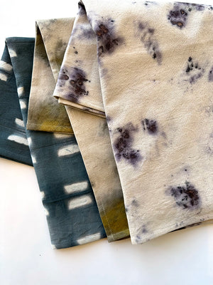 Handwoven Cotton Tea Towel - Hibiscus Revanchini Dye