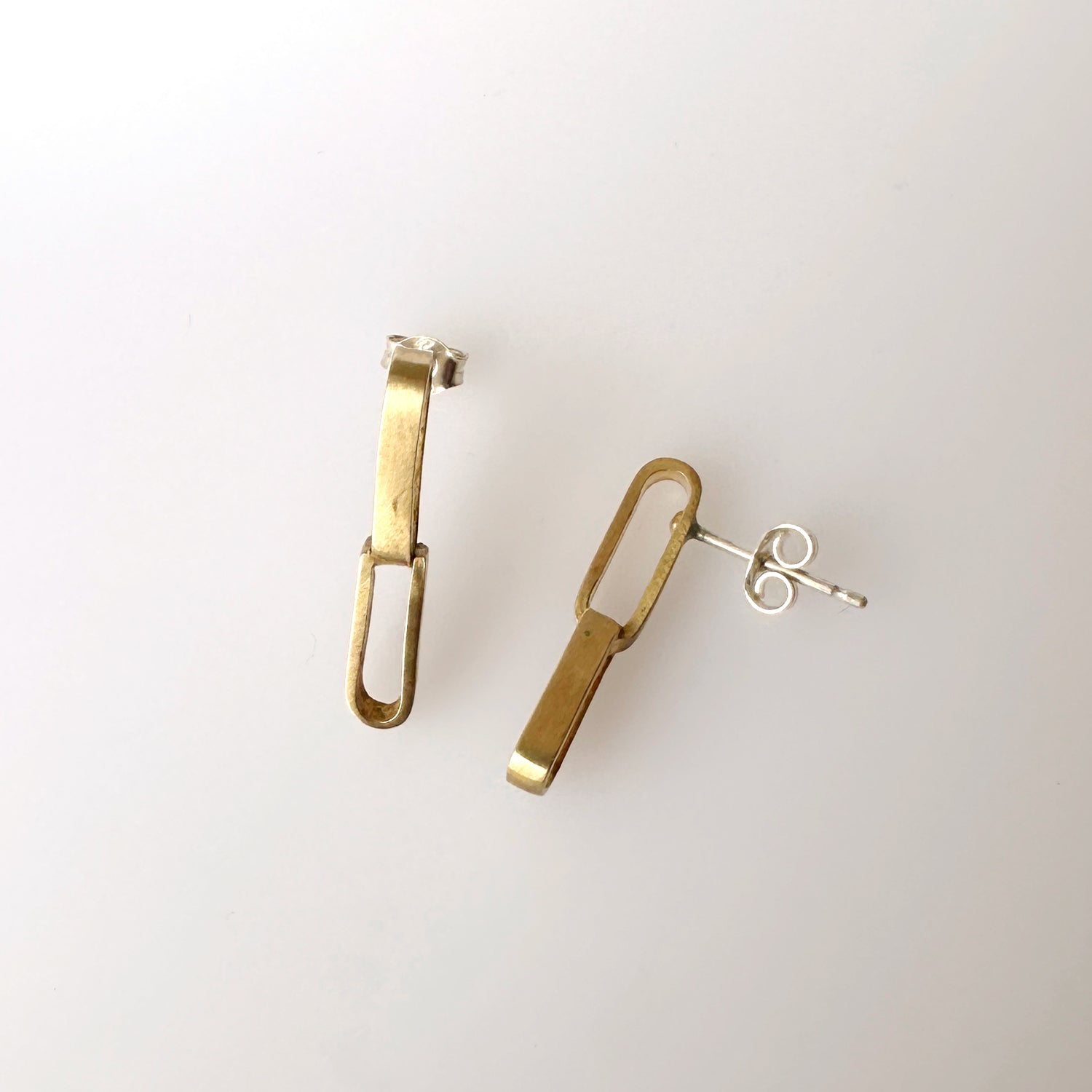 Brass Duo Link Studs