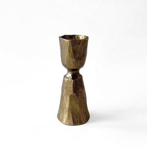 Hourglass Brass Candlestick Holder