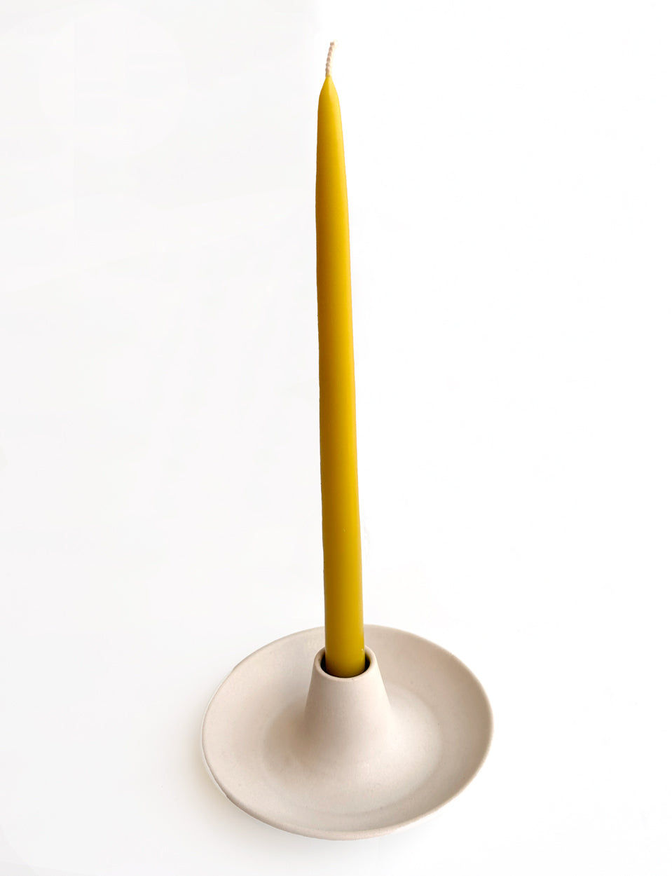 Large Ceramic Candlestick - Piedra White