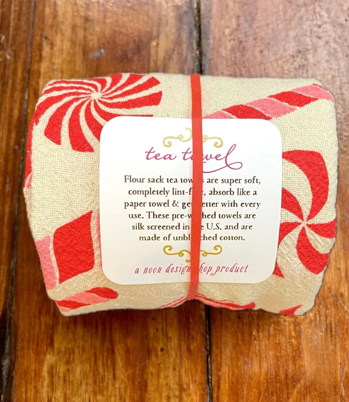 Candy Canes Tea Towel