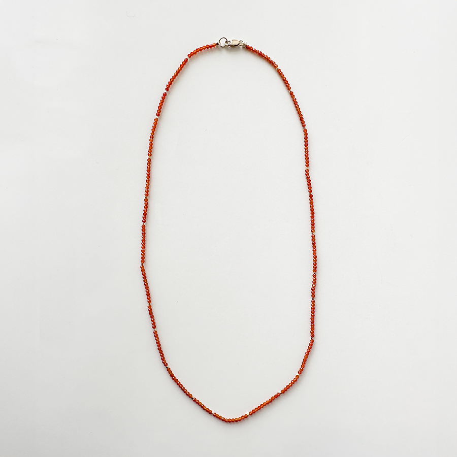 18" Seed Bead Necklace - Carnelian