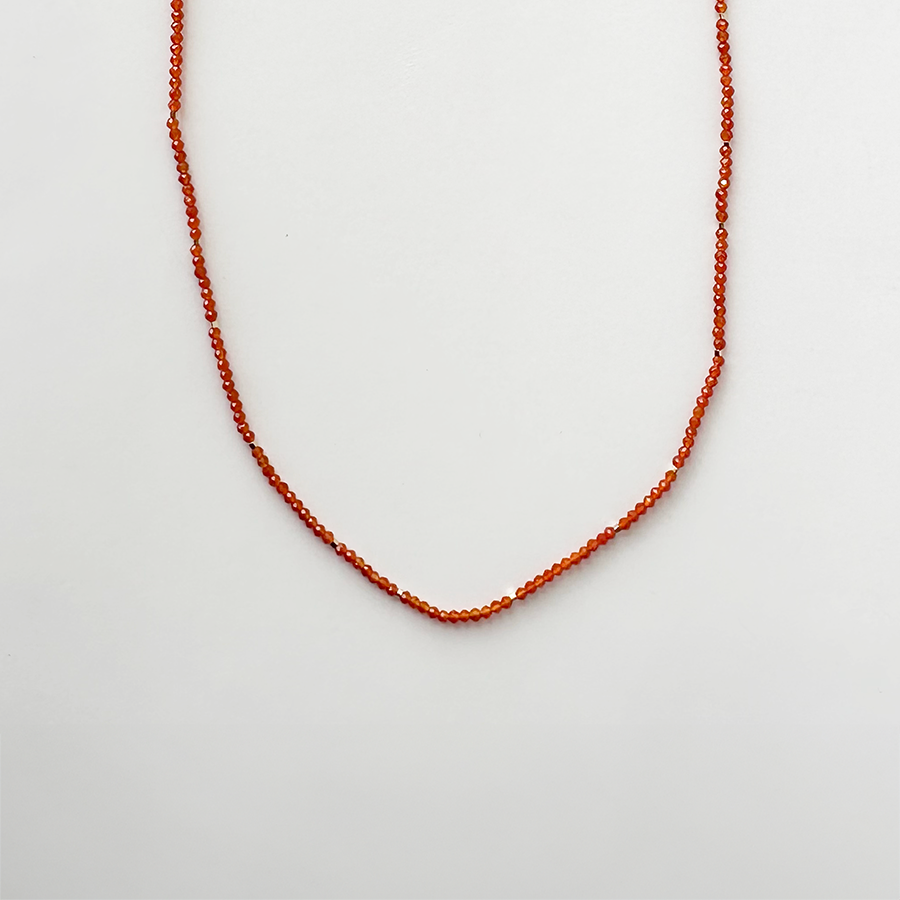 18" Seed Bead Necklace - Carnelian