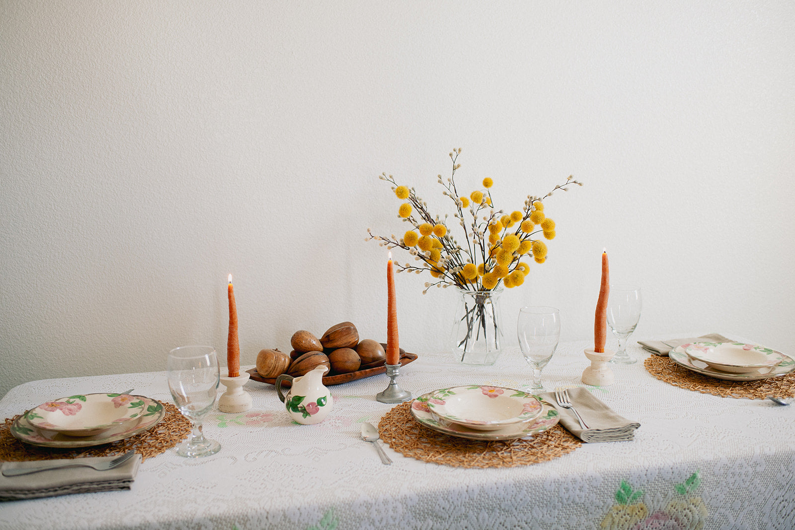 Beeswax Carrot Taper Candles