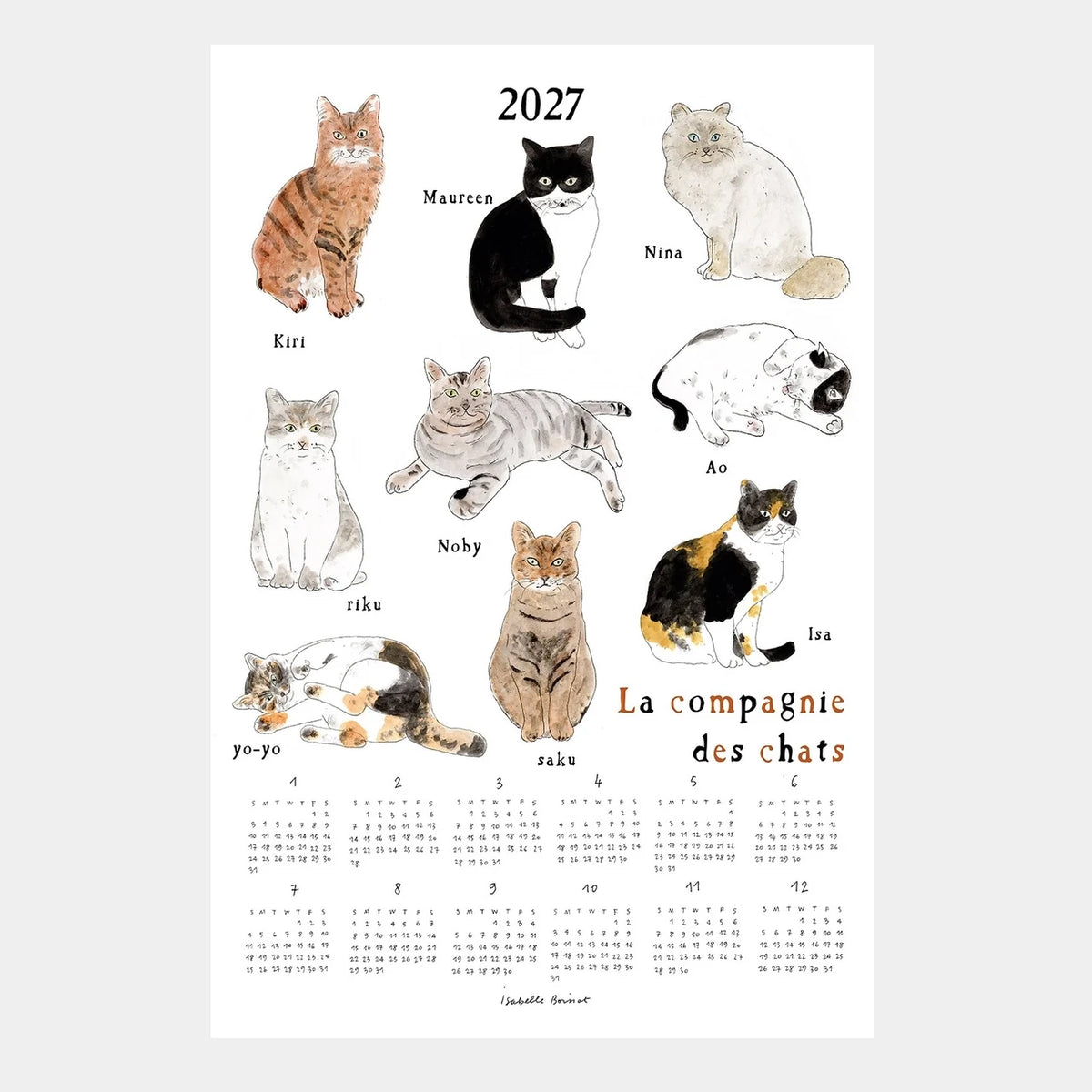2027 Fabric Calendar - The Cat Company