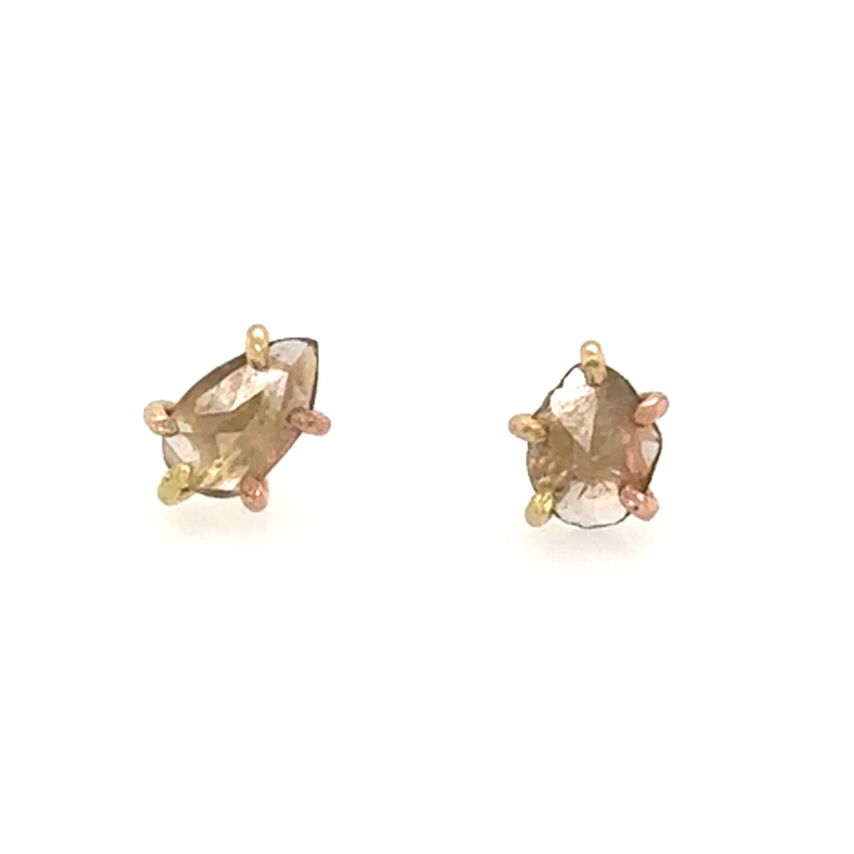 Champagne Rose Cut Diamond Studs