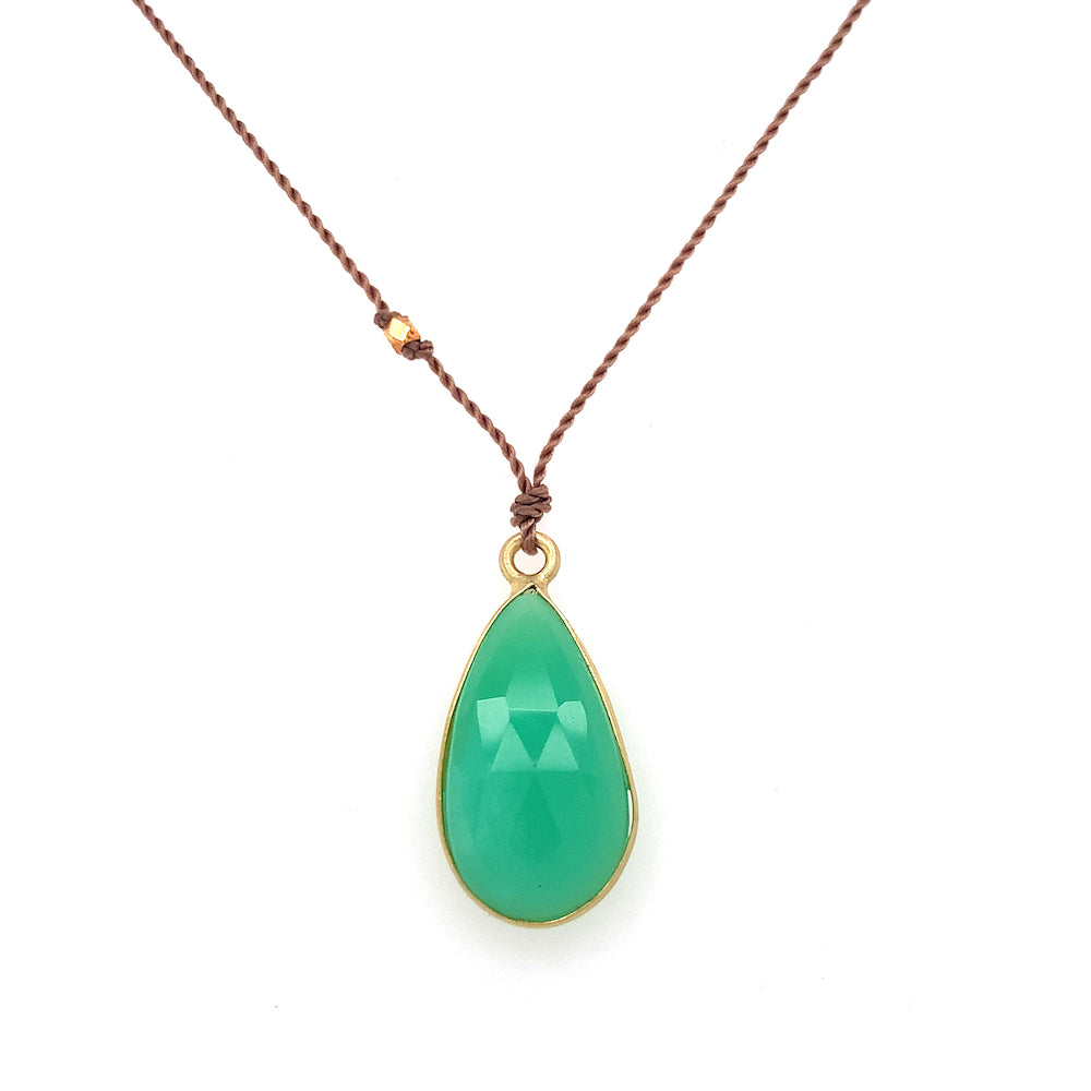 Chrysoprase Bezel Necklace