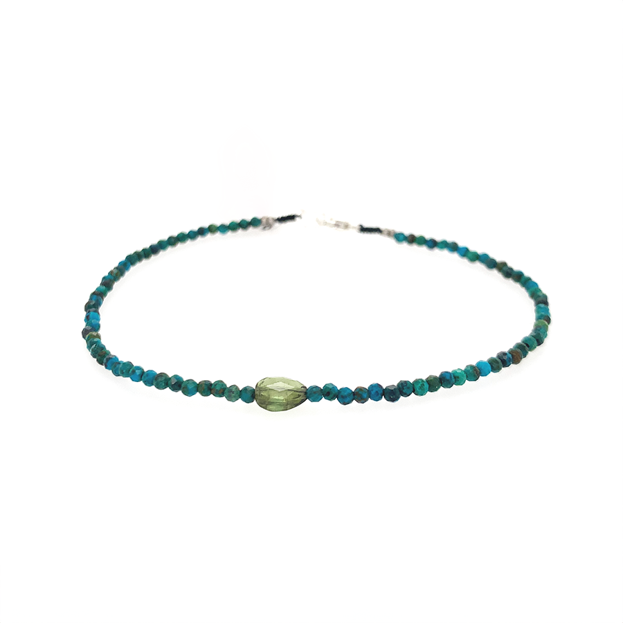 Chrysopase + Tourmaline Bracelet