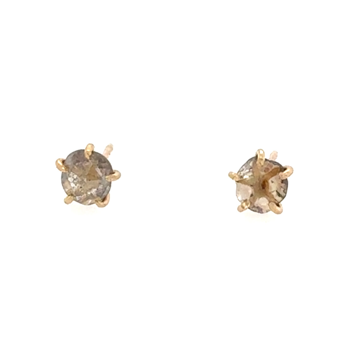 Cognac Rose Cut Diamond Studs