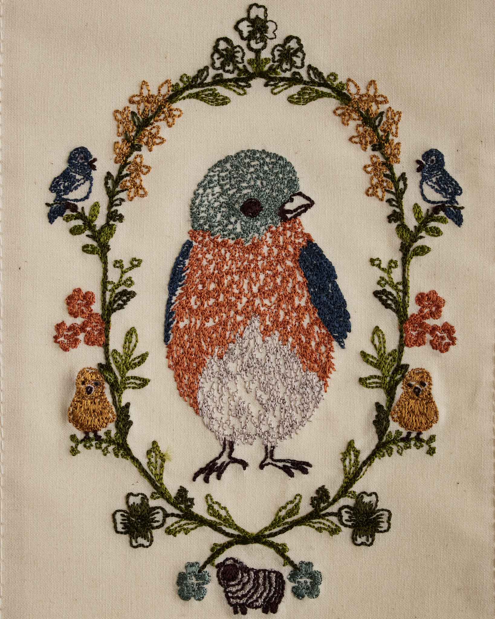 Baby Bluebird Embroidered Card
