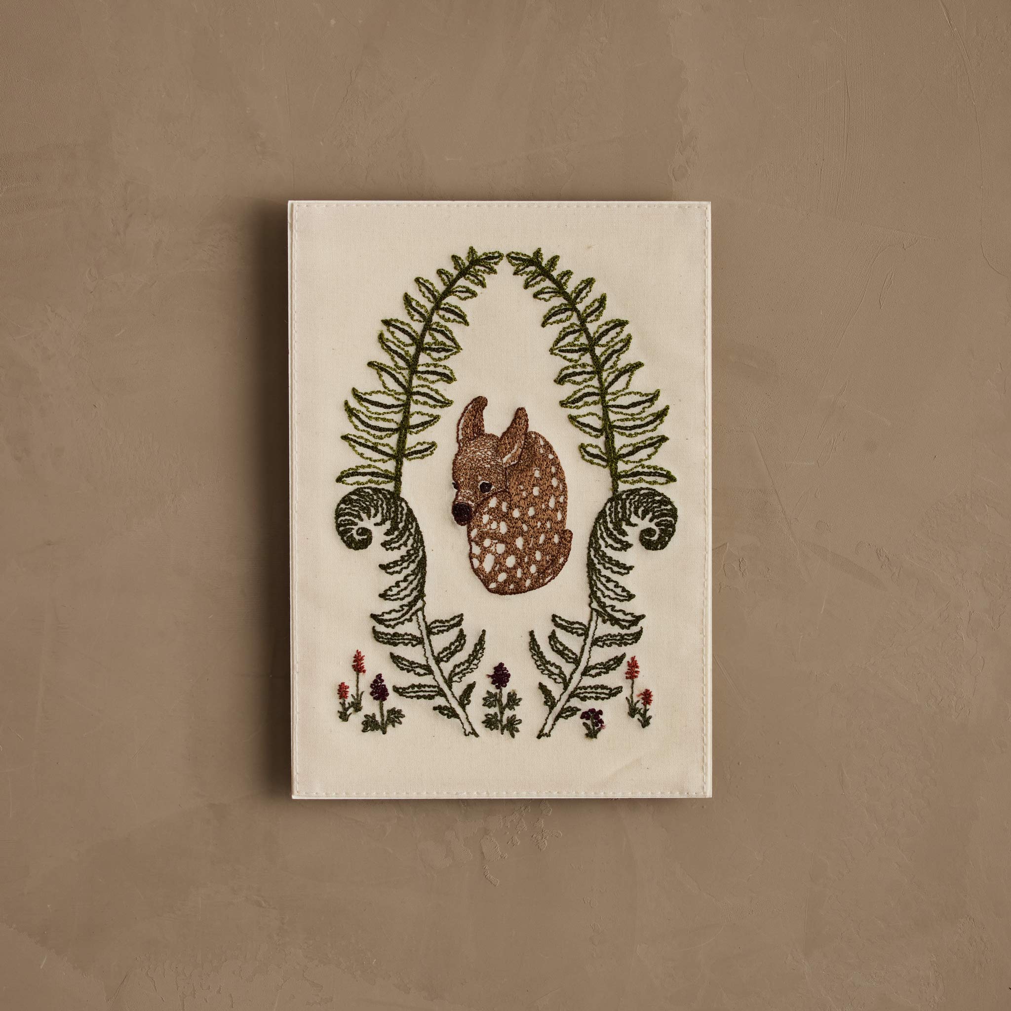 Fawn in Ferns Embroidered Card