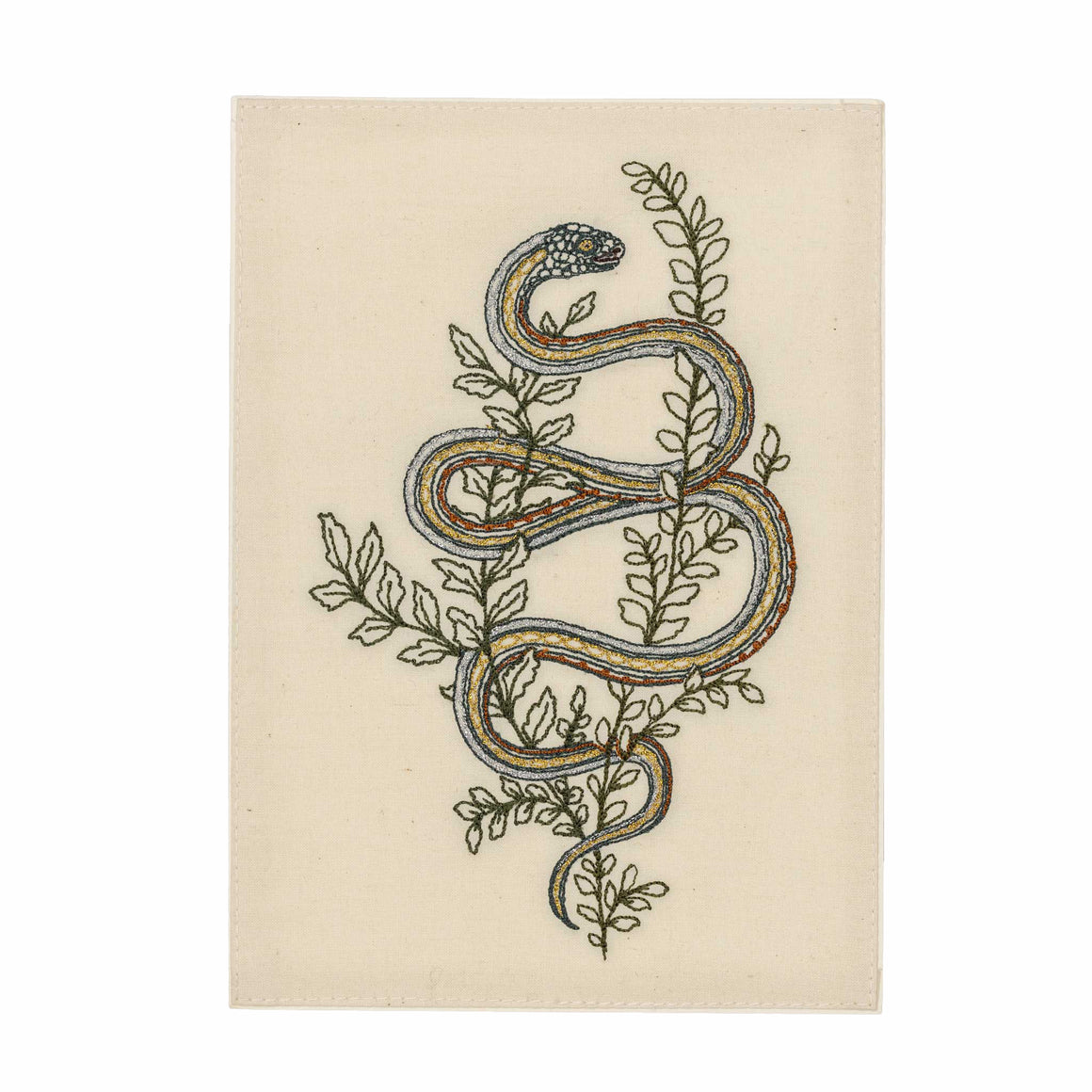 Garter Snake Embroidered Card