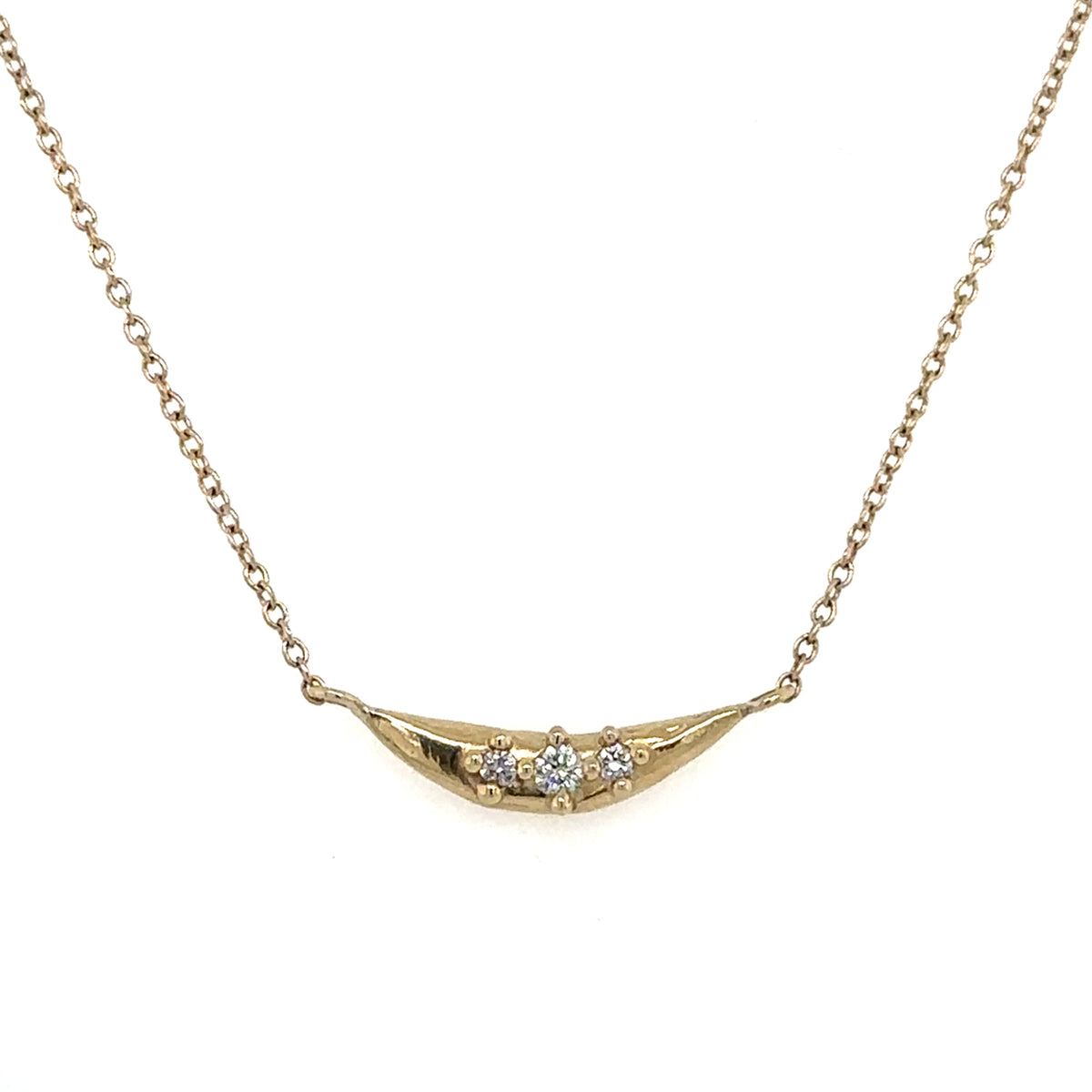 Three Diamond Arc Necklace